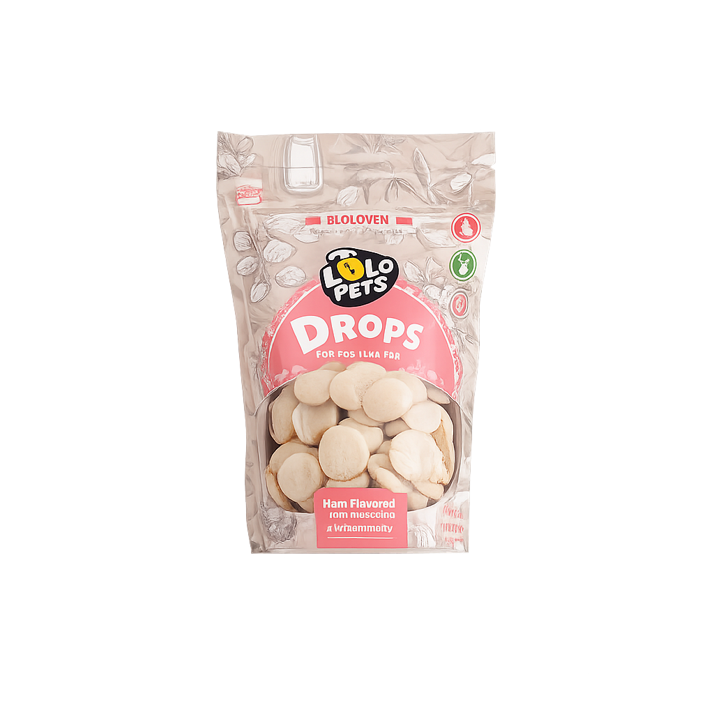 Lolo Pets Drops - лакумства за куче с вкус на шунка и витамини - 75 гр