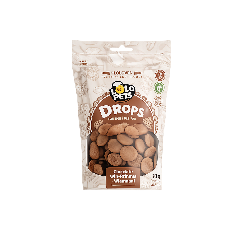 Lolo Pets Drops - лакумства за куче с вкус на шоколад и витамини - 75 гр