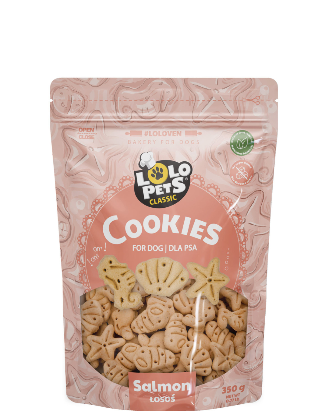 Lolo Pets - Бисквити за кучета с вкус на сьомга 350 - гр