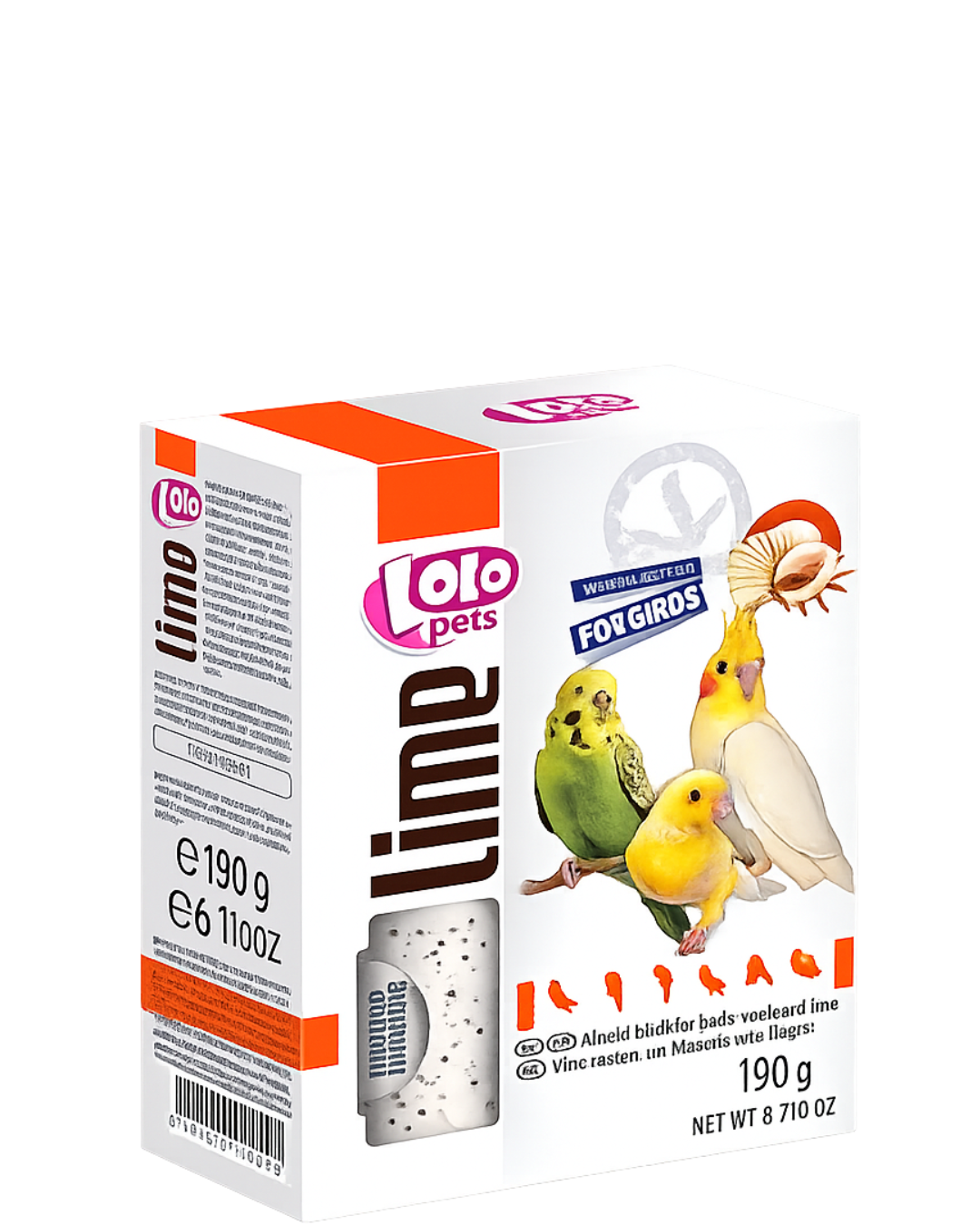 Lolo Pets - XL Лайм за птици с черупки, 1 бр./190 гр