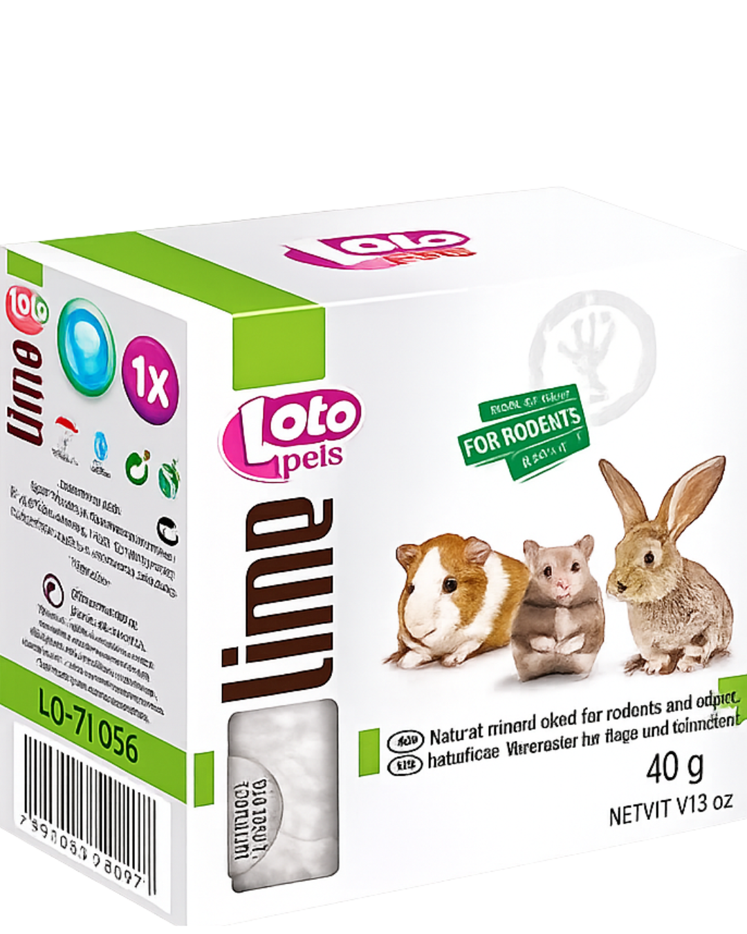 Lolo Pets - Лайм за гризачи и зайци, натурален, 40 гр