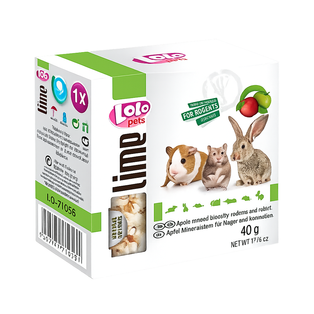 Lolo Pets - Лайм за гризачи и зайци, ябълка, 40 г
