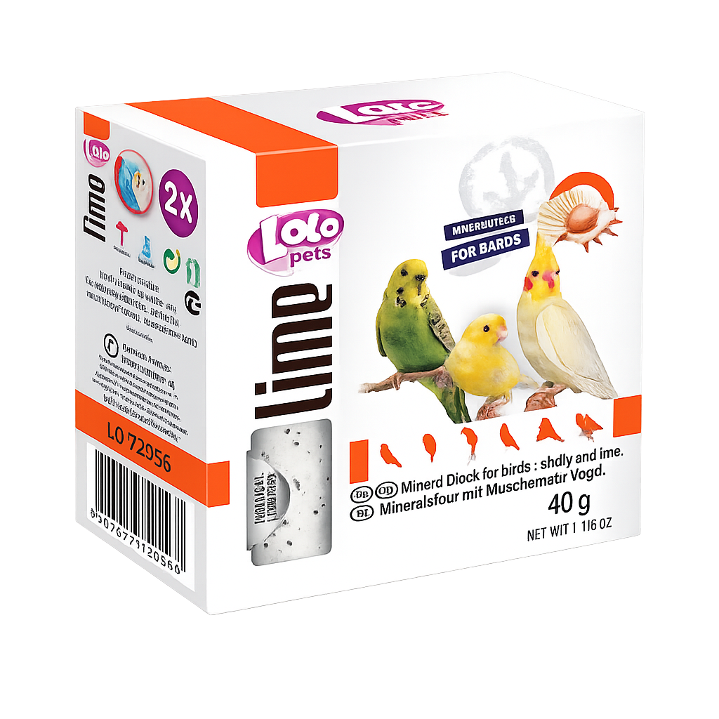 Lolo Pets - Лайм за птици с черупки, 2 бр./35 г