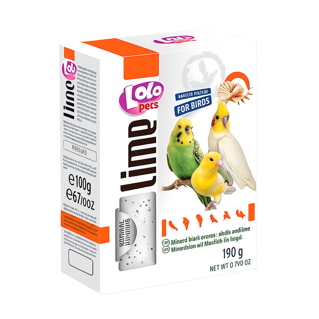Lolo Pets - XL Лайм за птици с черупки, 1 бр./190 г