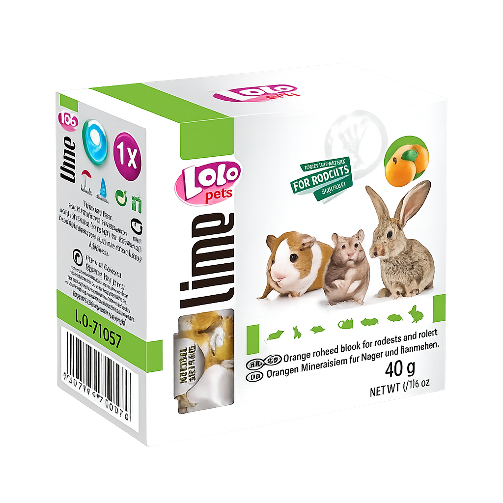 Lolo Pets - Лайм за гризачи и зайци, портокал, 40 г