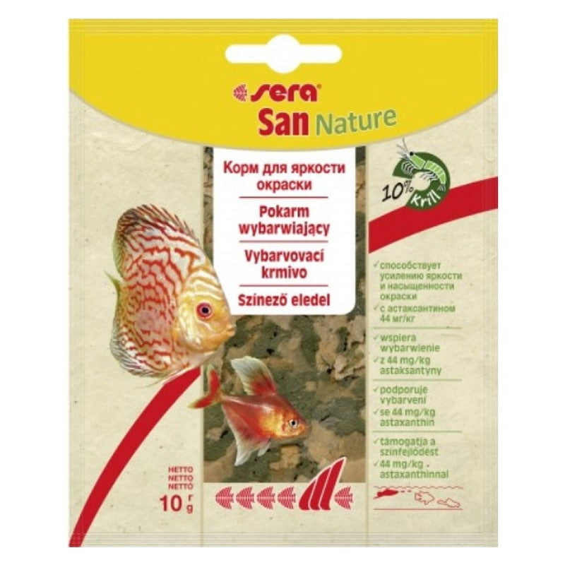Sera San Nature - Люспи за цветни рибки 10 гр